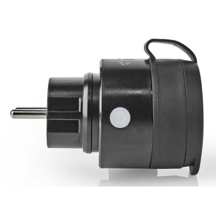 Nedis WIFIPO110FBK - Älykäs pistorasia 3680W / 230V / Schuko Type F / 16A Wi-Fi IP44 musta