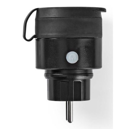 Nedis WIFIPO110FBK - Älykäs pistorasia 3680W / 230V / Schuko Type F / 16A Wi-Fi IP44 musta