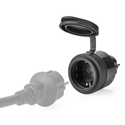 Nedis WIFIPO110FBK - Älykäs pistorasia 3680W / 230V / Schuko Type F / 16A Wi-Fi IP44 musta