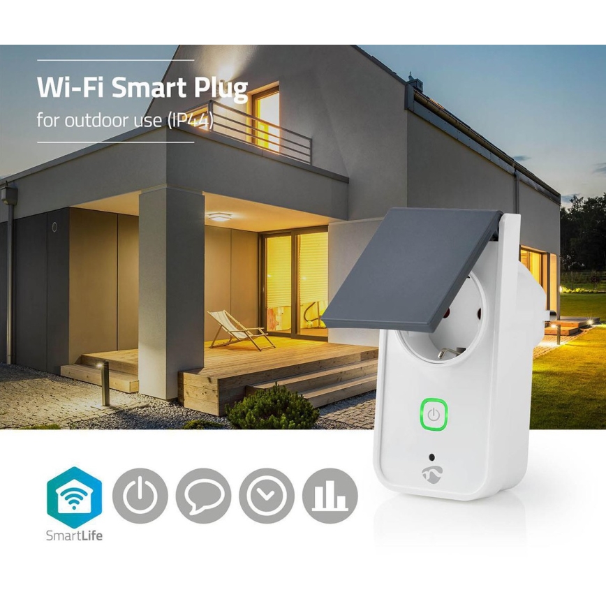 Älykäs ulko pistoke 3680W/230V/Tyyppi F SCHUKO/16A Wi-Fi IP44