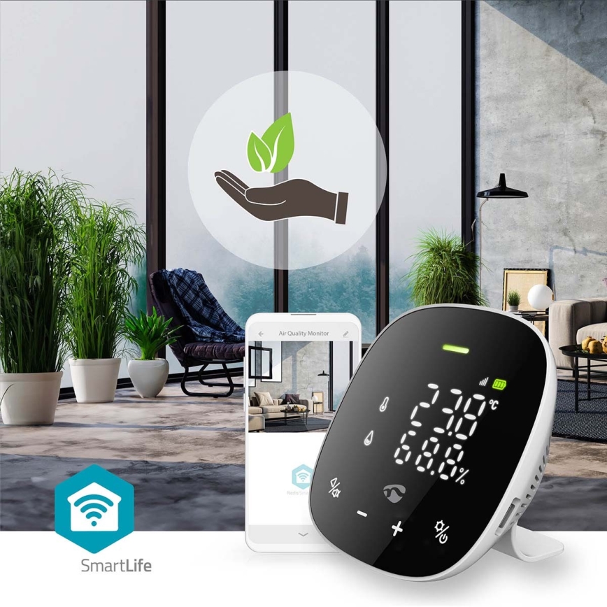 Älykäs ilmanlaadun valvonta LED mukana näyttö SmartLife Wi-Fi