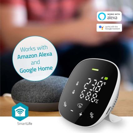 Älykäs ilmanlaadun valvonta LED mukana näyttö SmartLife Wi-Fi