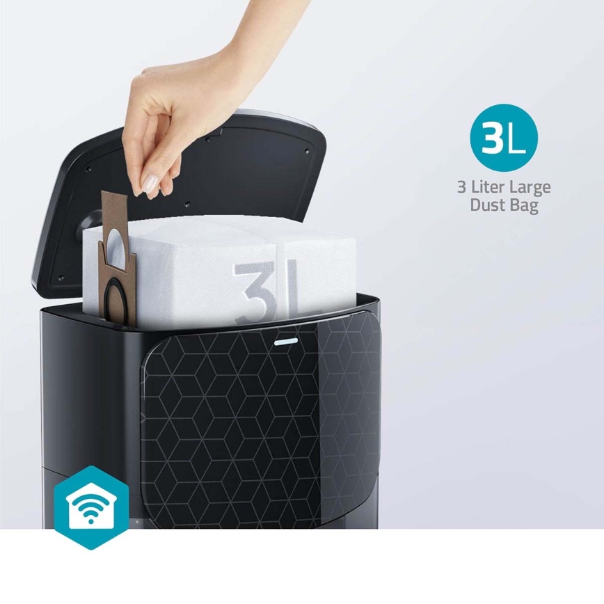 Älykäs robottipölynimuri mopilla SmartLife Wi-Fi Tuya musta + kauko-ohjaus