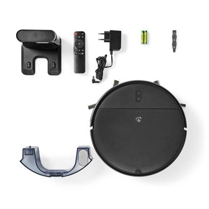 Älykäs robottipölynimuri mopilla 28W/2500 mAh Wi-Fi musta + kauko-ohjaus