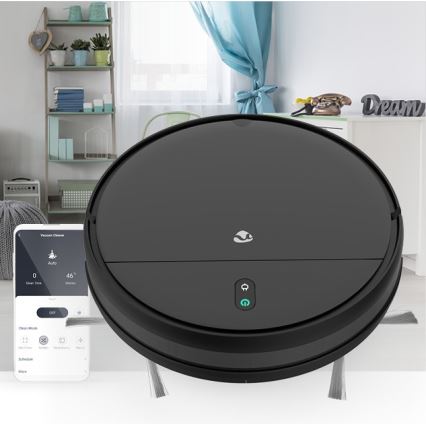 Älykäs robottipölynimuri mopilla 28W/2500 mAh Wi-Fi musta + kauko-ohjaus