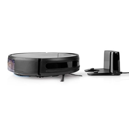 Älykäs robottipölynimuri mopilla 28W/2500 mAh Wi-Fi musta + kauko-ohjaus