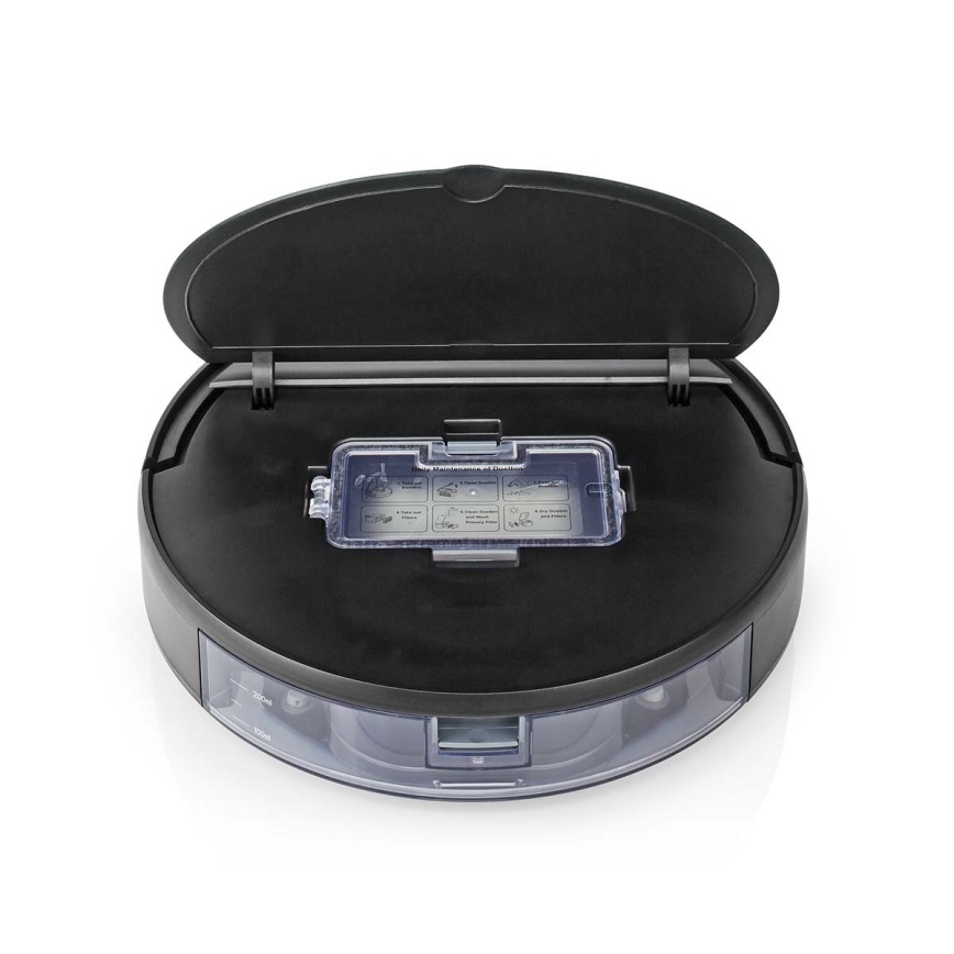 Älykäs robottipölynimuri mopilla 28W/2500 mAh Wi-Fi musta + kauko-ohjaus