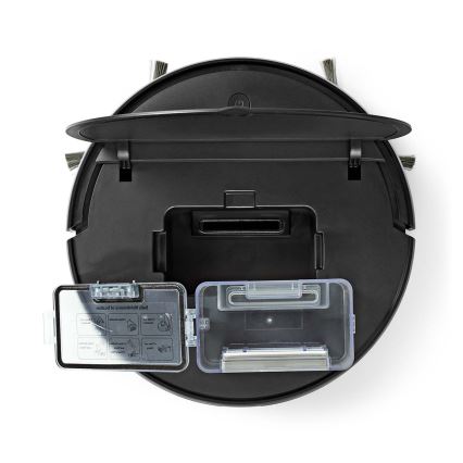 Älykäs robottipölynimuri mopilla 28W/2500 mAh Wi-Fi musta + kauko-ohjaus