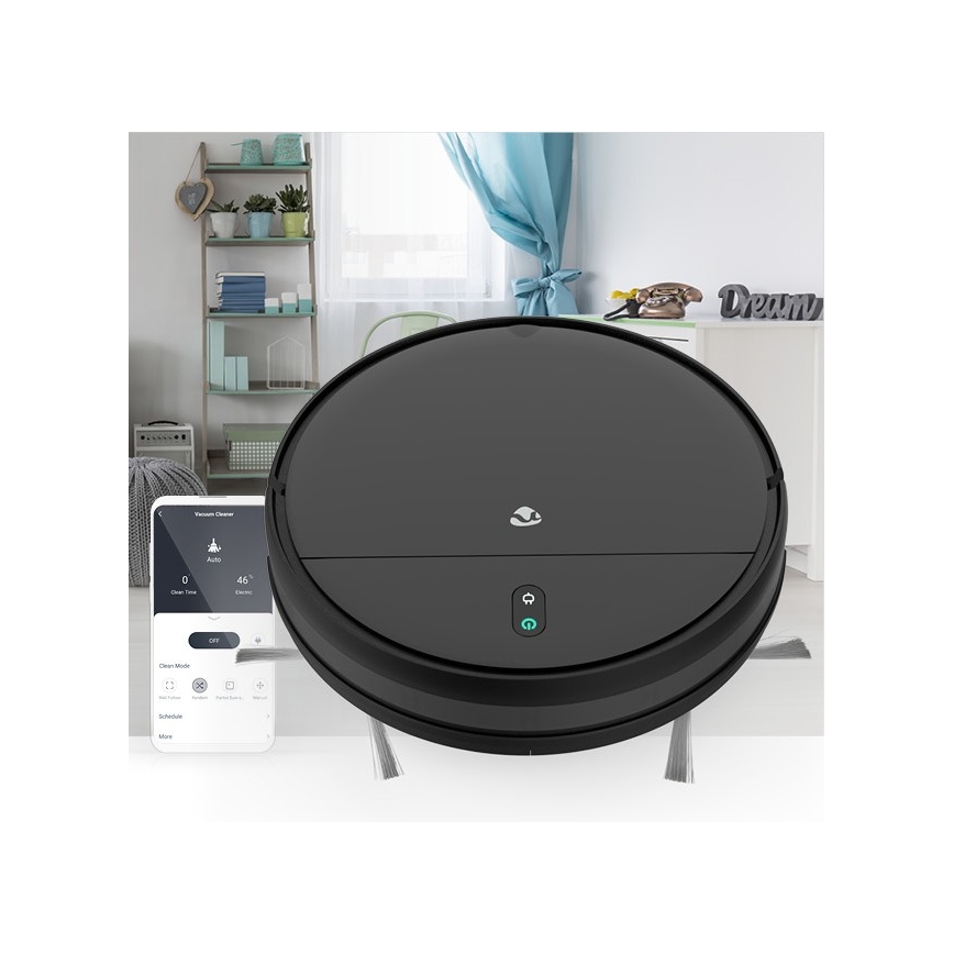 Älykäs robottipölynimuri Wi-Fi musta + kauko-ohjain