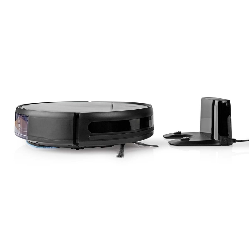 Älykäs robottipölynimuri Wi-Fi musta + kauko-ohjain