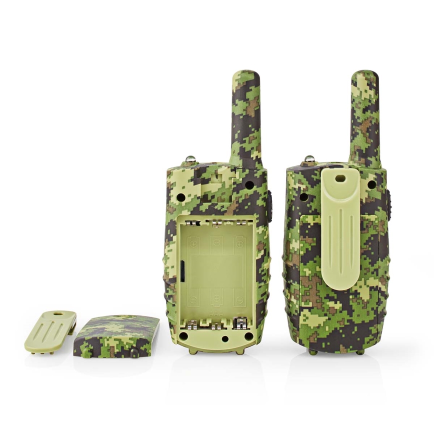 SETTI 2x radiopuhelin LED-valolla 3xAAA kantama 8 km camouflage