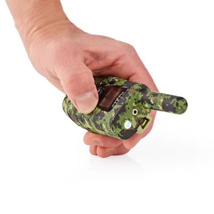 SETTI 2x radiopuhelin LED-valolla 3xAAA kantama 8 km camouflage