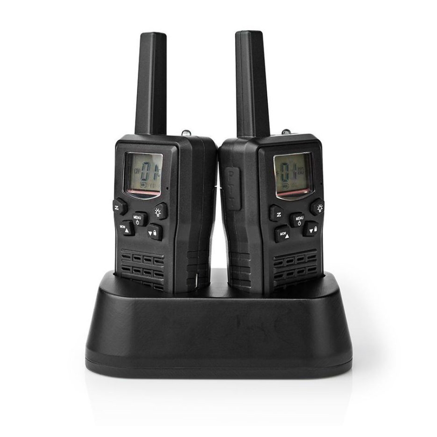 SETTI 2x Ladattava radiopuhelin LED-valolla 1300 mAh kantama 10 km