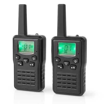 SETTI 2x Ladattava radiopuhelin LED-valolla 1300 mAh kantama 10 km