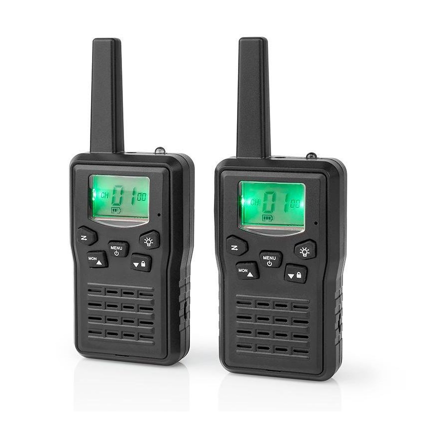 SETTI 2x Ladattava radiopuhelin LED-valolla 1300 mAh kantama 10 km