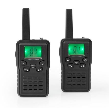 SETTI 2x Ladattava radiopuhelin LED-valolla 1300 mAh kantama 10 km