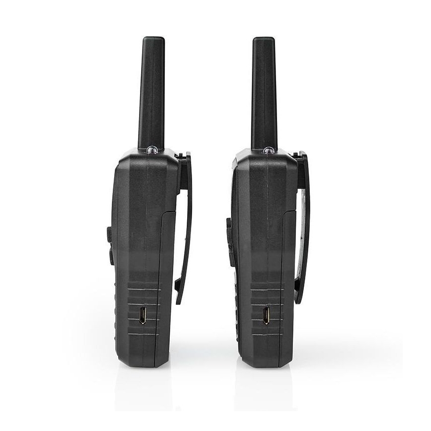 SETTI 2x Ladattava radiopuhelin LED-valolla 1300 mAh kantama 10 km