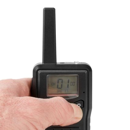 SETTI 2x Ladattava radiopuhelin LED-valolla 1300 mAh kantama 10 km