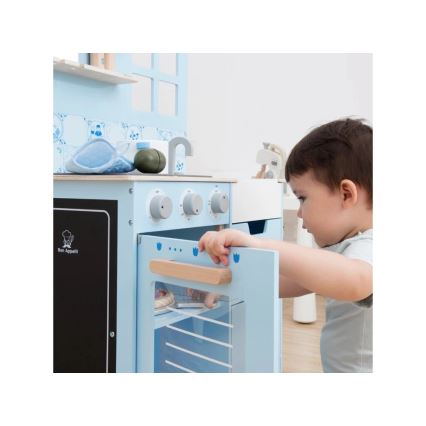 New Classic Toys - Puinen keittiö lisävarusteiden kanssa sininen