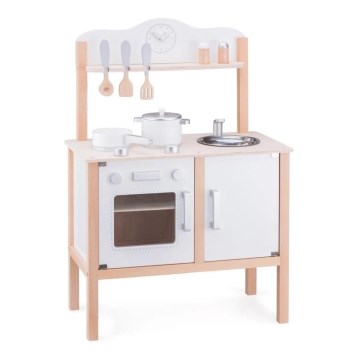 New Classic Toys - Puinen keittiö lisävarusteiden kanssa valkoinen/beige