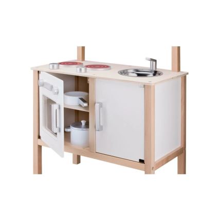 New Classic Toys - Puinen keittiö lisävarusteiden kanssa valkoinen/beige