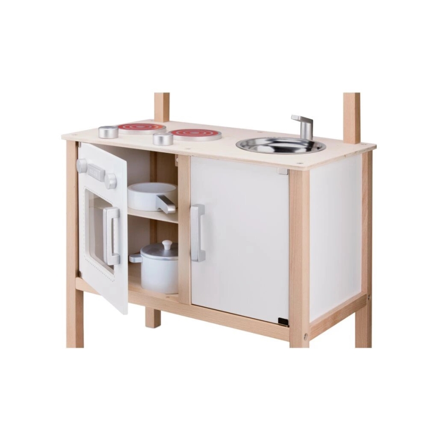 New Classic Toys - Puinen keittiö lisävarusteiden kanssa valkoinen/beige