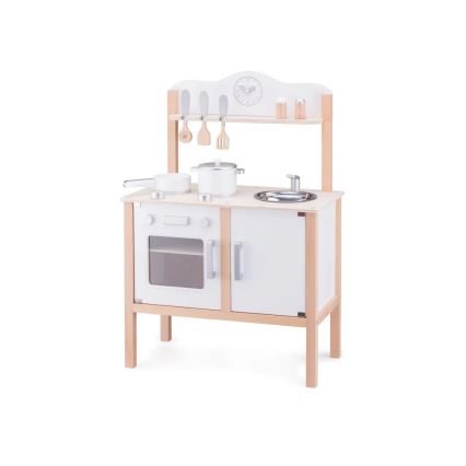 New Classic Toys - Puinen keittiö lisävarusteiden kanssa valkoinen/beige