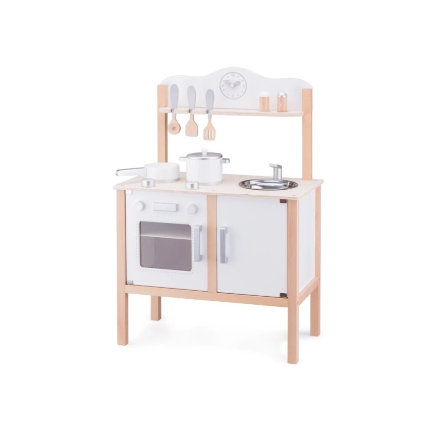 New Classic Toys - Puinen keittiö lisävarusteiden kanssa valkoinen/beige