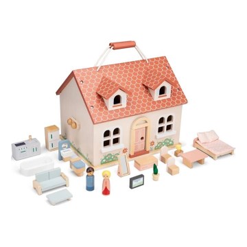 New Classic Toys - Puinen nukkekoti punainen