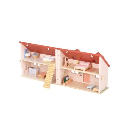 New Classic Toys - Puinen nukkekoti punainen