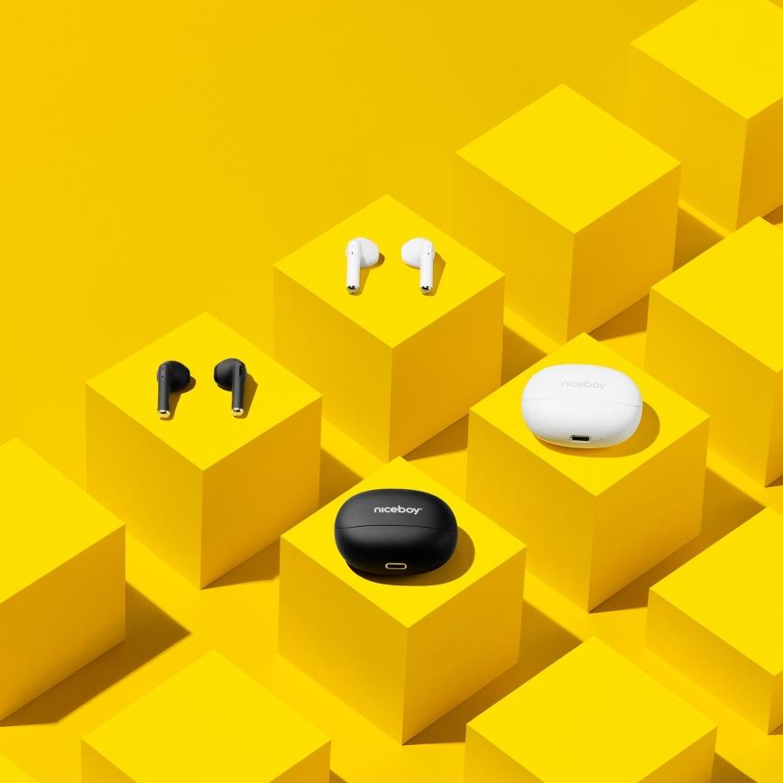 Niceboy Beans 4 - Langaton earphones 300 mAh + 2x 35 mAh IPX4 musta
