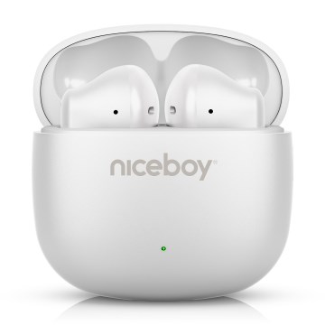 Niceboy Beans 4 POP - Langaton earphones 200 mAh + 2x 30 mAh IPX4 valkoinen