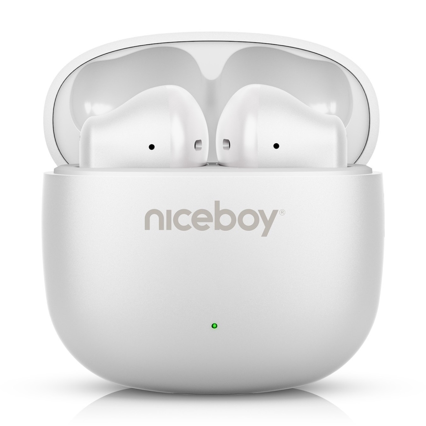 Niceboy Beans 4 POP - Langaton earphones 200 mAh + 2x 30 mAh IPX4 valkoinen