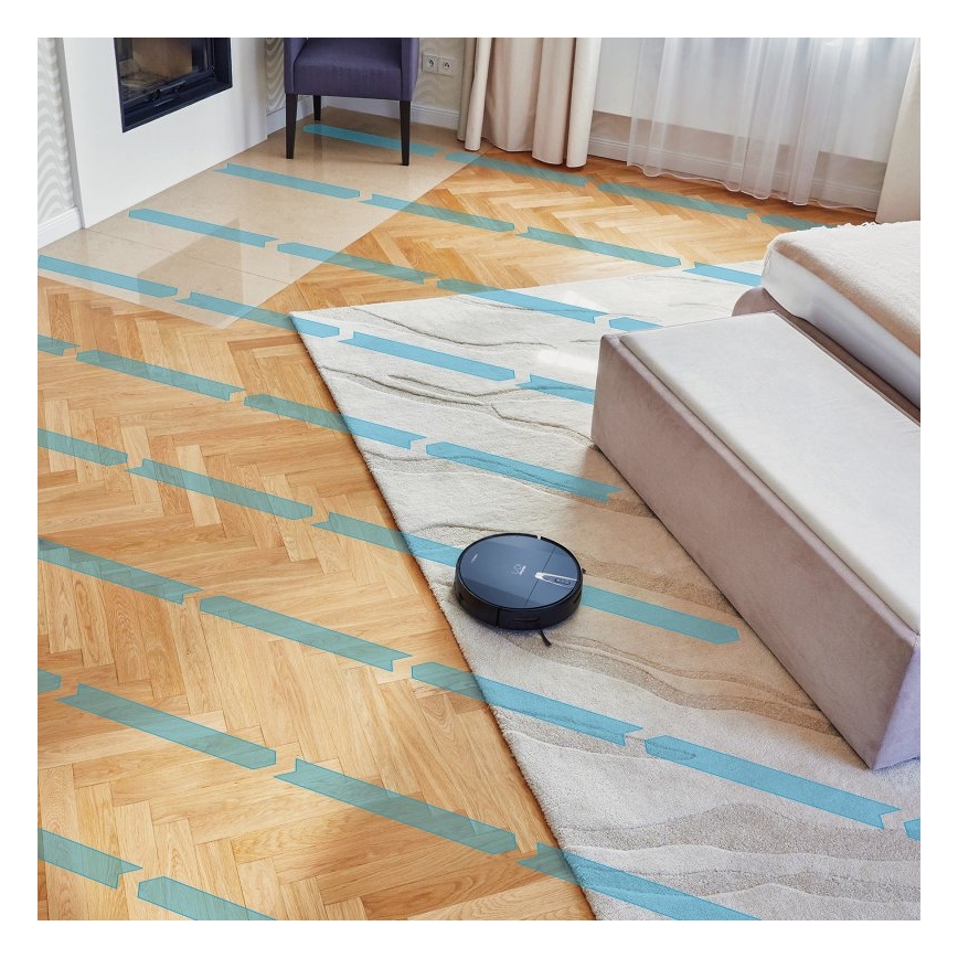 Niceboy ION Charles i4 - Älykäs robottipölynimuri 2in1 4400 mAh Wi-Fi musta + kauko-ohjaus