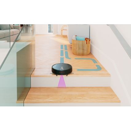 Niceboy ION Charles i4 - Älykäs robottipölynimuri 2in1 4400 mAh Wi-Fi musta + kauko-ohjaus