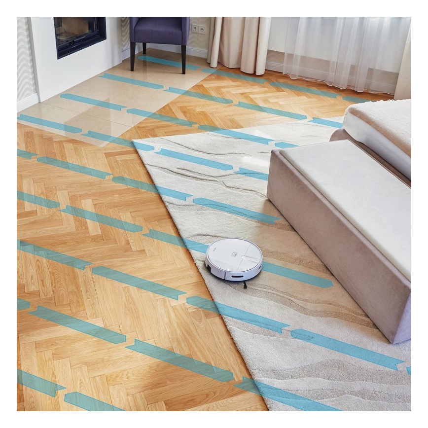Niceboy ION Charles i4 - Älykäs robottipölynimuri 2in1 4400 mAh Wi-Fi valkoinen + kauko-ohjaus