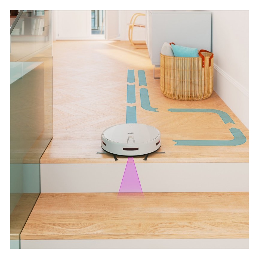 Niceboy ION Charles i4 - Älykäs robottipölynimuri 2in1 4400 mAh Wi-Fi valkoinen + kauko-ohjaus