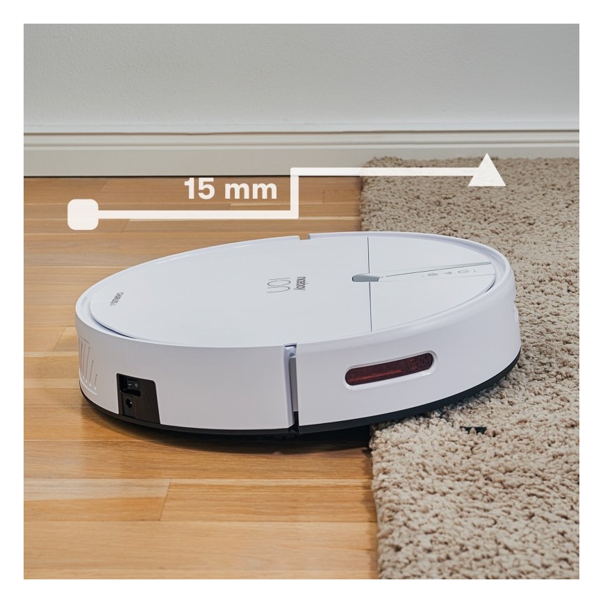 Niceboy ION Charles i4 - Älykäs robottipölynimuri 2in1 4400 mAh Wi-Fi valkoinen + kauko-ohjaus