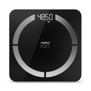 Niceboy ION SmartScale - Älykäs digitaalinen henkilövaaka 3xAAA musta