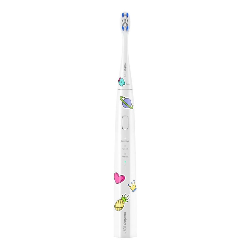 Niceboy ION Sonic Kids - Lasten sonic-hammasharja 500 mAh IPX7 valkoinen