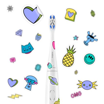 Niceboy ION Sonic Kids - Lasten sonic-hammasharja 500 mAh IPX7 valkoinen