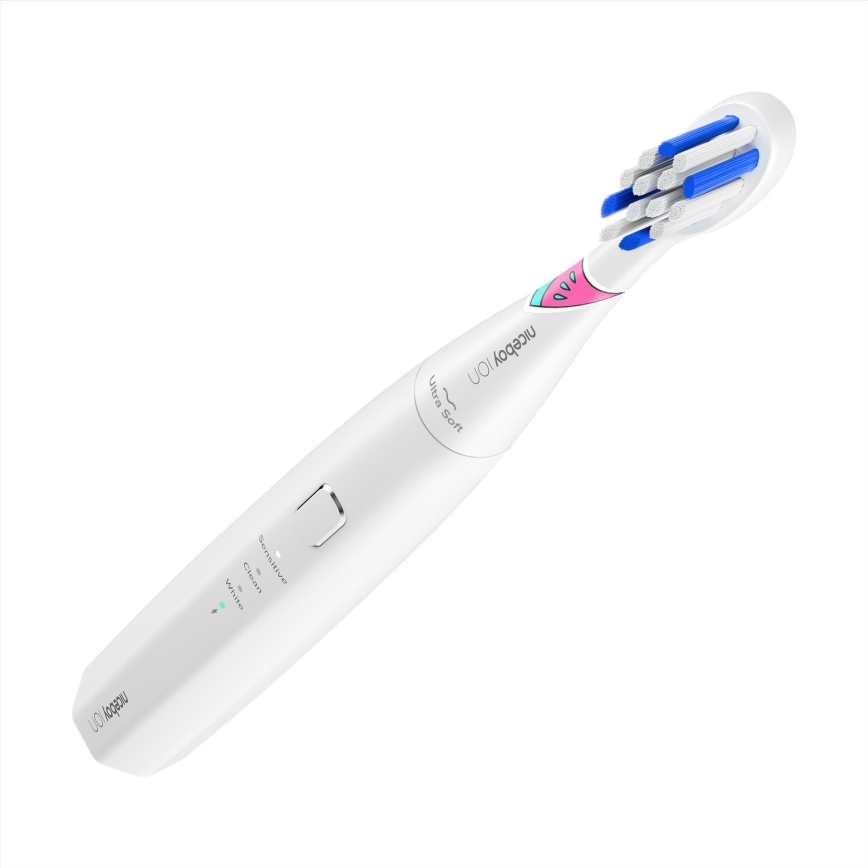 Niceboy ION Sonic Kids - Lasten sonic-hammasharja 500 mAh IPX7 valkoinen