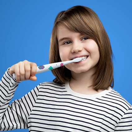 Niceboy ION Sonic Kids - Lasten soninen hammasharja 500 mAh IPX7 valkoinen