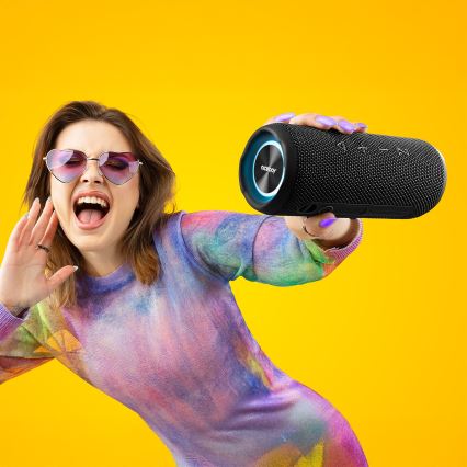 Niceboy Nexus - LED Langaton kaiutin mikrofonilla 26W/4000 mAh IPX6 musta