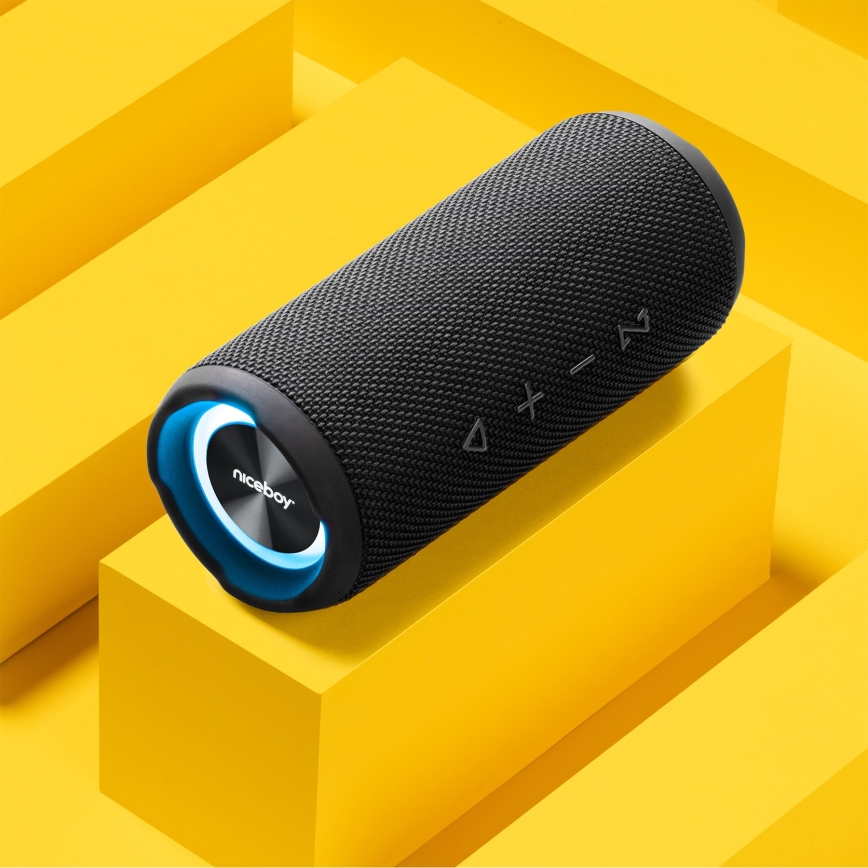 Niceboy Nexus - LED Langaton kaiutin mikrofonilla 26W/4000 mAh IPX6 musta