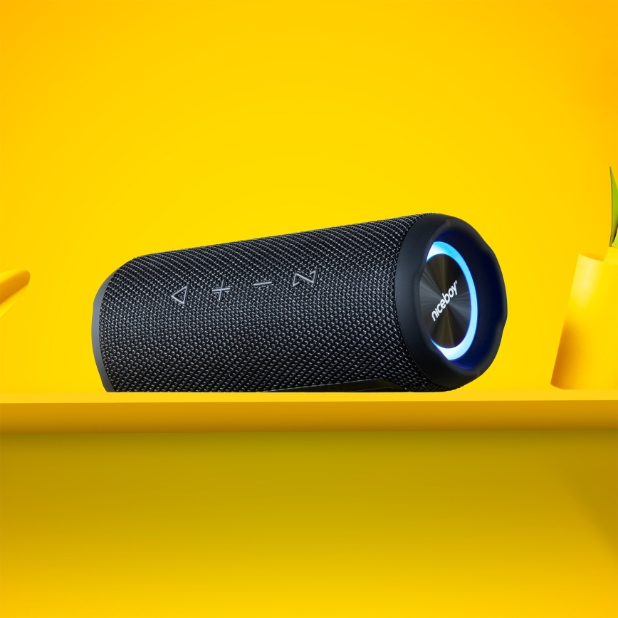 Niceboy Nexus - LED Langaton kaiutin mikrofonilla 26W/4000 mAh IPX6 musta
