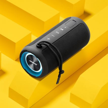 Niceboy Orion - LED Langaton kaiutin mikrofonilla 24W/2200 mAh IPX7 musta