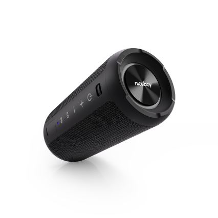 Niceboy Orion - LED Langaton kaiutin mikrofonilla 24W/2200 mAh IPX7 musta