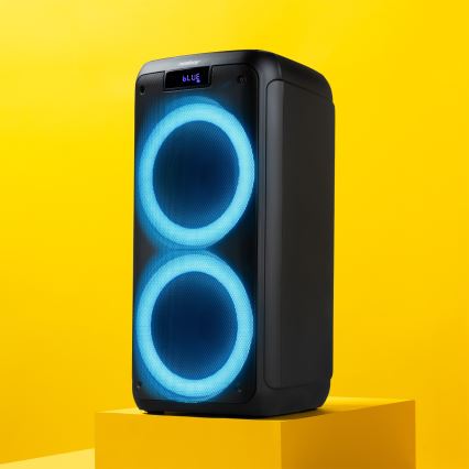 Niceboy PARTY Boss 2 - LED Langaton kaiutin mikrofonilla ja virtapankki toiminto 200W/4500 mAh + kauko-ohjaus