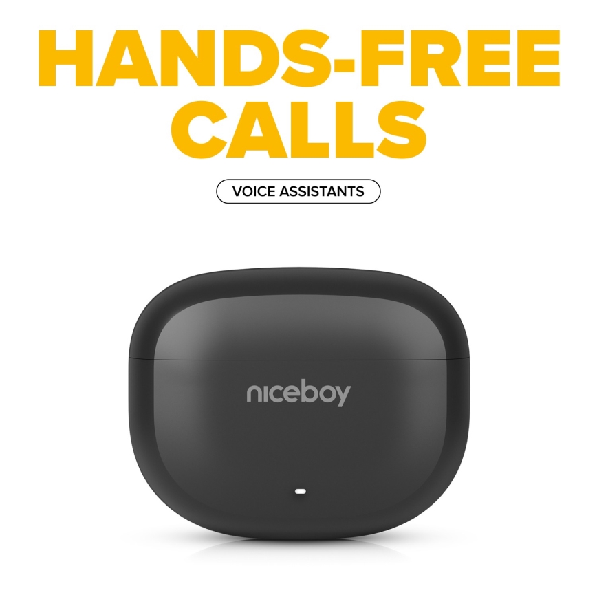 Niceboy Pins 4 - Langaton earphones kanssa ANC 400 mAh + 2x 50 mAh IPX4 musta